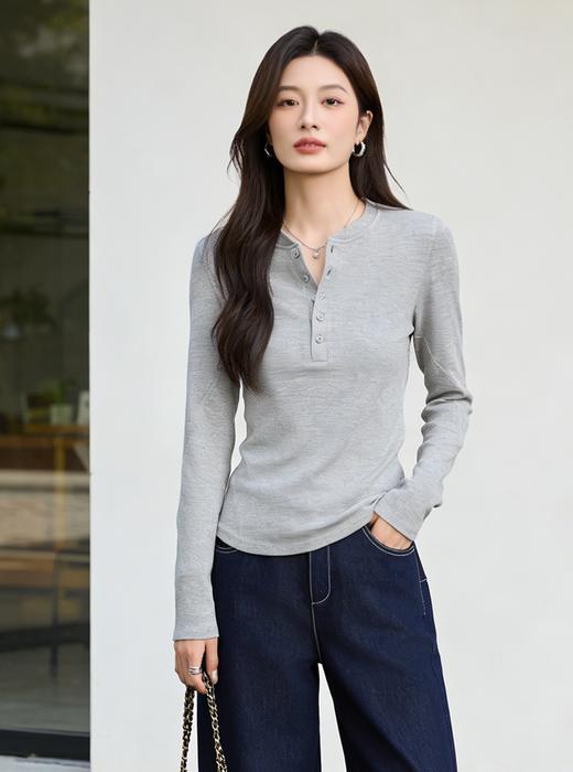 预售 臣禾	【享瘦亨利衫】百搭长袖打底T恤上衣	9261050775 商品图1