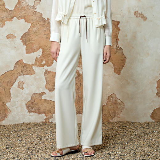 EITIE爱特爱夏季新款舒适垂坠显瘦松紧高腰休闲裤8205903 商品图1