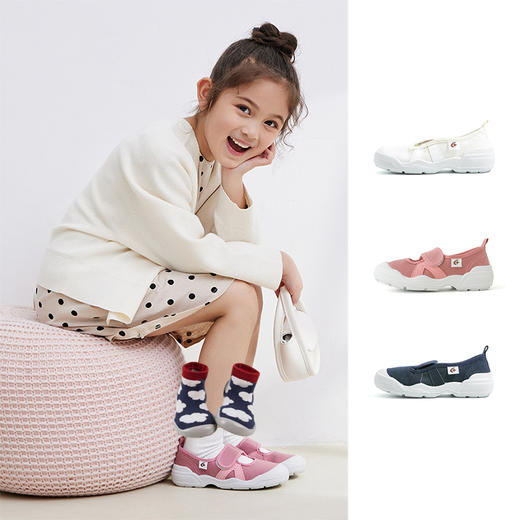 月星moonstar 童鞋夏款新款幼儿园儿童透气室内鞋一脚蹬帆布鞋 商品图0