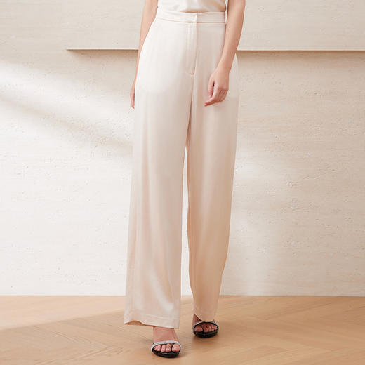 EITIE爱特爱春季新款高腰气质通勤纯色显瘦裤子7705416 商品图3