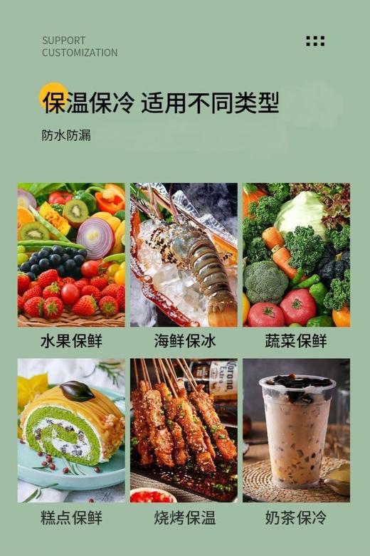 漂榴保温袋 加厚铝箔 魔术贴袋口 保鲜保温保冷 大容量储物袋 黄色 商品图4