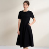 EITIE爱特爱黑色简约法式赫本风领口钉珠A字显瘦连衣裙2026夏新款B2607206 商品缩略图2