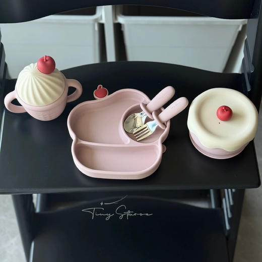 TinyStarse冰淇淋碗围兜餐盘水杯叉勺 商品图4