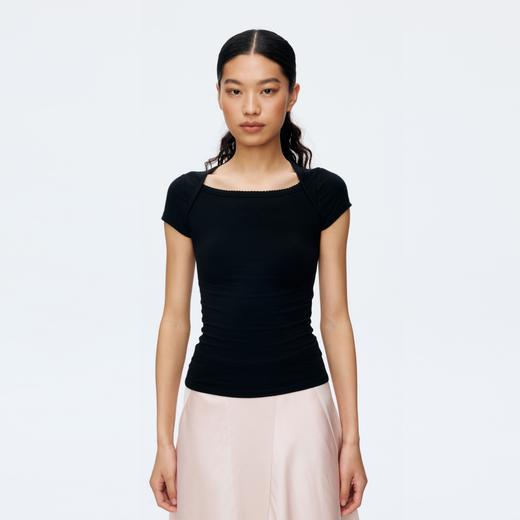 Oneup花边方领短袖 商品图2