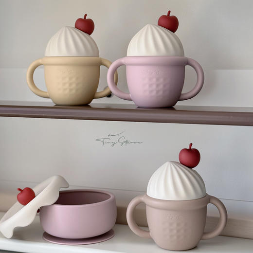 TinyStarse冰淇淋碗围兜餐盘水杯叉勺 商品图2