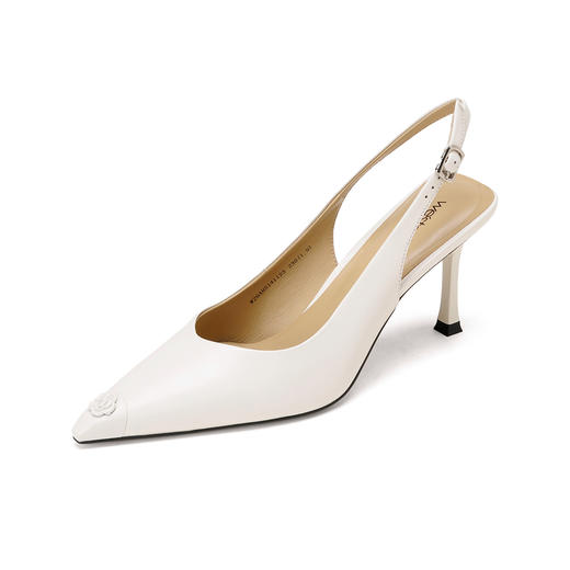 Westory2026年夏季胎牛高跟小方头后空鞋通勤百搭空凉鞋W26AH51411 商品图9