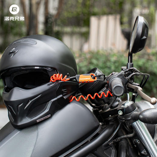 洛克兄弟便携头盔锁公路自行车电动摩托车密码锁行李箱骑行防盗锁 商品图1