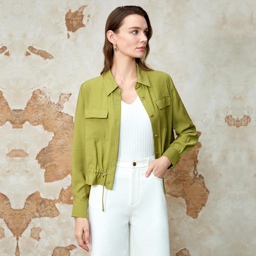 EITIE爱特爱简约时尚通勤百搭收腰短款休闲外套夏季新款8203906 商品图6