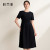 EITIE爱特爱黑色简约法式赫本风领口钉珠A字显瘦连衣裙2026夏新款B2607206 商品缩略图0