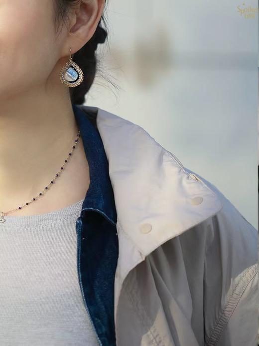 SpoiledBrat Jewelry 蓝纹欧珀斜长石耳环 商品图3