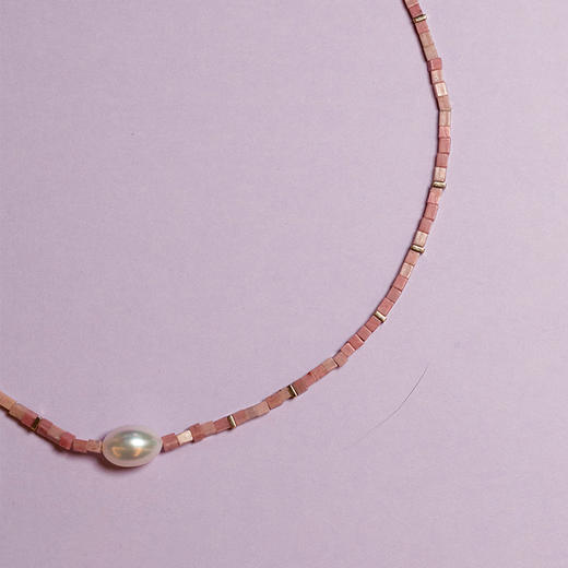 「粉色四月天」蔷薇石项链 商品图4