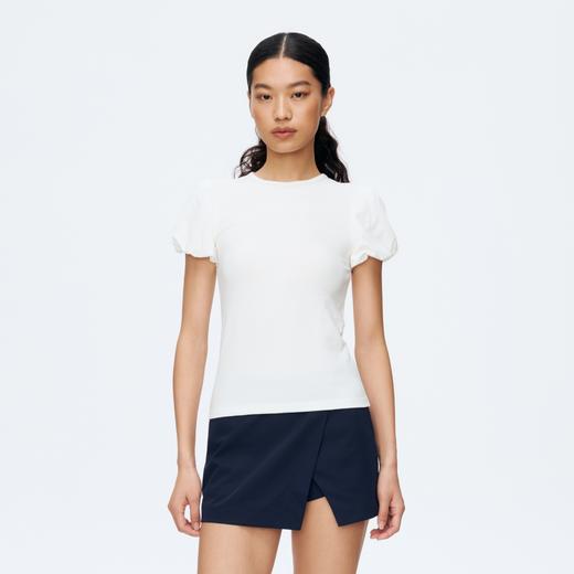 Oneup花苞袖弹力短袖 商品图1