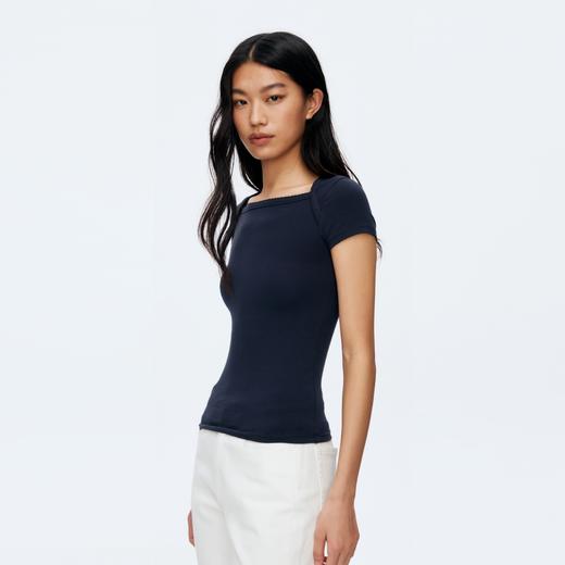 Oneup花边方领短袖 商品图3