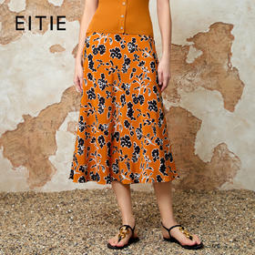 EITIE爱特爱气质通勤高腰显瘦a字印花半身裙夏季新款8206914