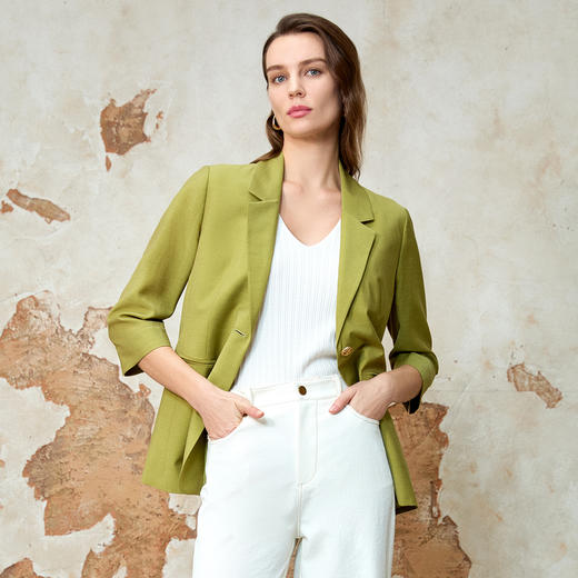 EITIE爱特爱极简纯色通勤显瘦西装外套夏季新款8203907 商品图7