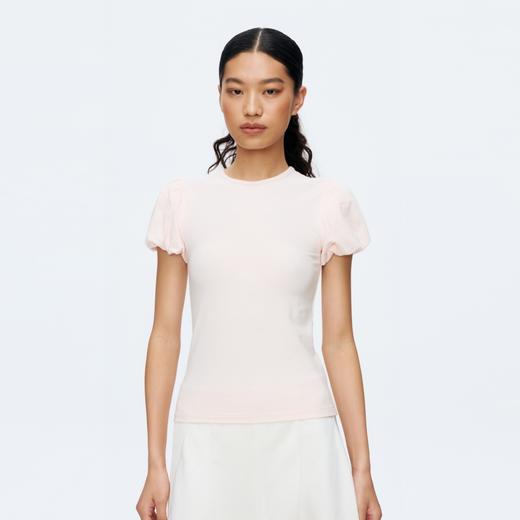 Oneup花苞袖弹力短袖 商品图0