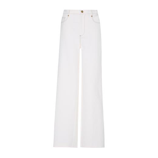 EITIE爱特爱气质高腰显瘦微喇百搭白色休闲裤夏季新款8205905 商品图5