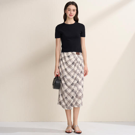 EITIE爱特爱透气舒适百搭纯色显瘦正肩短袖针织上衣2026夏季新款B2601210 商品图13