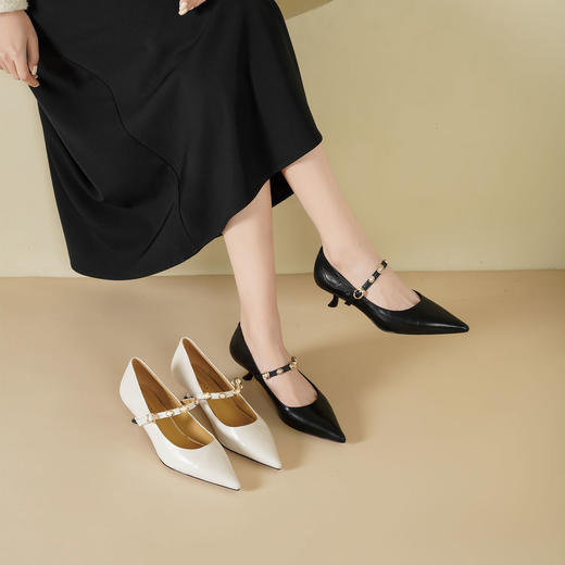 Westory2026年春季尖头猫跟单鞋时装玛丽珍鞋通勤百搭浅口单鞋S26AE50921 商品图1