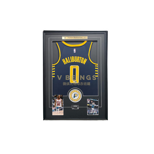 【预售】收藏系列 哈利伯顿 步行者队0号 单签/TO签/铭文签 蓝色 亲笔签名球衣（含博物馆级别装裱） 商品图0