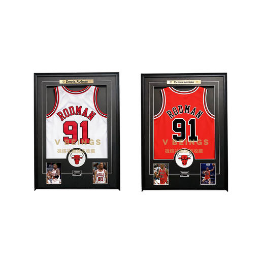 【预售】收藏系列 罗德曼 公牛队91号 单签/TO签/铭文签 红色/白色 亲笔签名球衣（含博物馆级别装裱） 商品图0