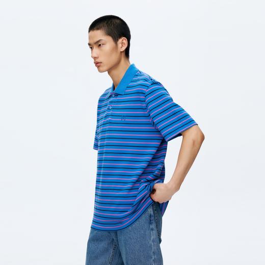 Oneup立体刺绣短袖条纹POLO 商品图3