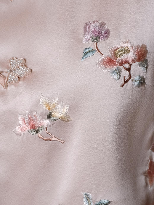 盛唐牡丹盛奢系列 | 粉凤仙手推绣真丝马甲 商品图5