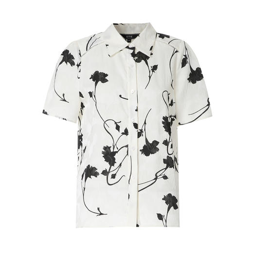 EITIE爱特爱夏季新款气质简约通勤撞色印花衬衫上衣8209903 商品图5