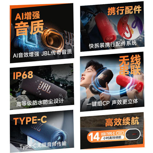 JBL FLIP7 音乐万花筒七代 蓝牙音箱 户外音响 AI音效增强 商品图1