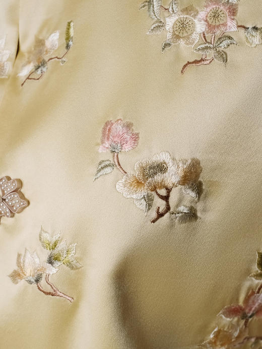 盛唐牡丹盛奢系列 | 松花黄手推绣真丝马甲 商品图4