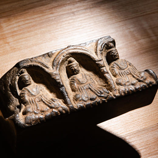 南北朝佛造像古砖镶嵌歙石制砚 商品图2