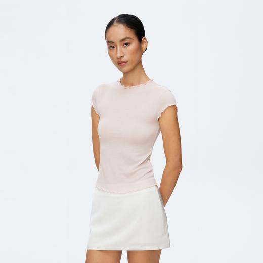 Oneup天丝羊毛木耳边短袖T恤 商品图3