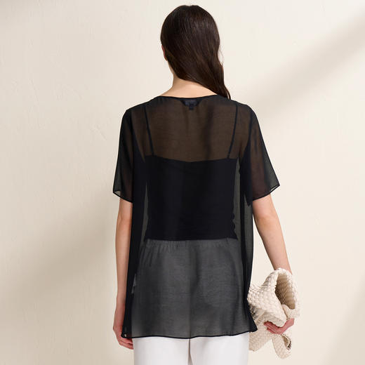 EITIE爱特爱温柔通勤两件套宽松直筒显瘦上衣T恤夏季新款8213909 商品图4