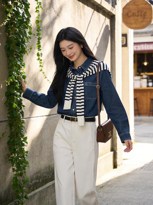 预售 臣禾	【丹宁衬衫】小个子H型正肩牛仔衬衣空调衫防晒衫薄外套	9261040375 商品图5