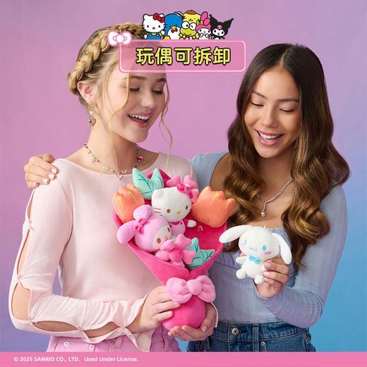 Jazwares Hello Kitty 毛绒花束礼盒 手捧花女生节日礼物送女友 三丽鸥玩偶花束 商品图2
