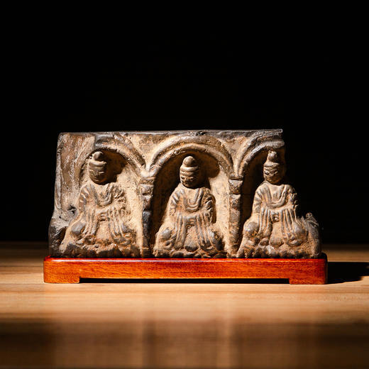 南北朝佛造像古砖镶嵌歙石制砚 商品图5
