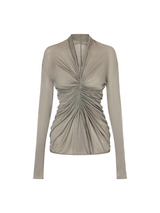 TEMPLE V领垂褶长袖上衣 商品图4