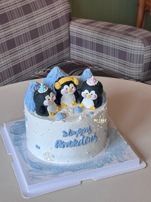 三只企鹅立体裱花蛋糕 商品图1