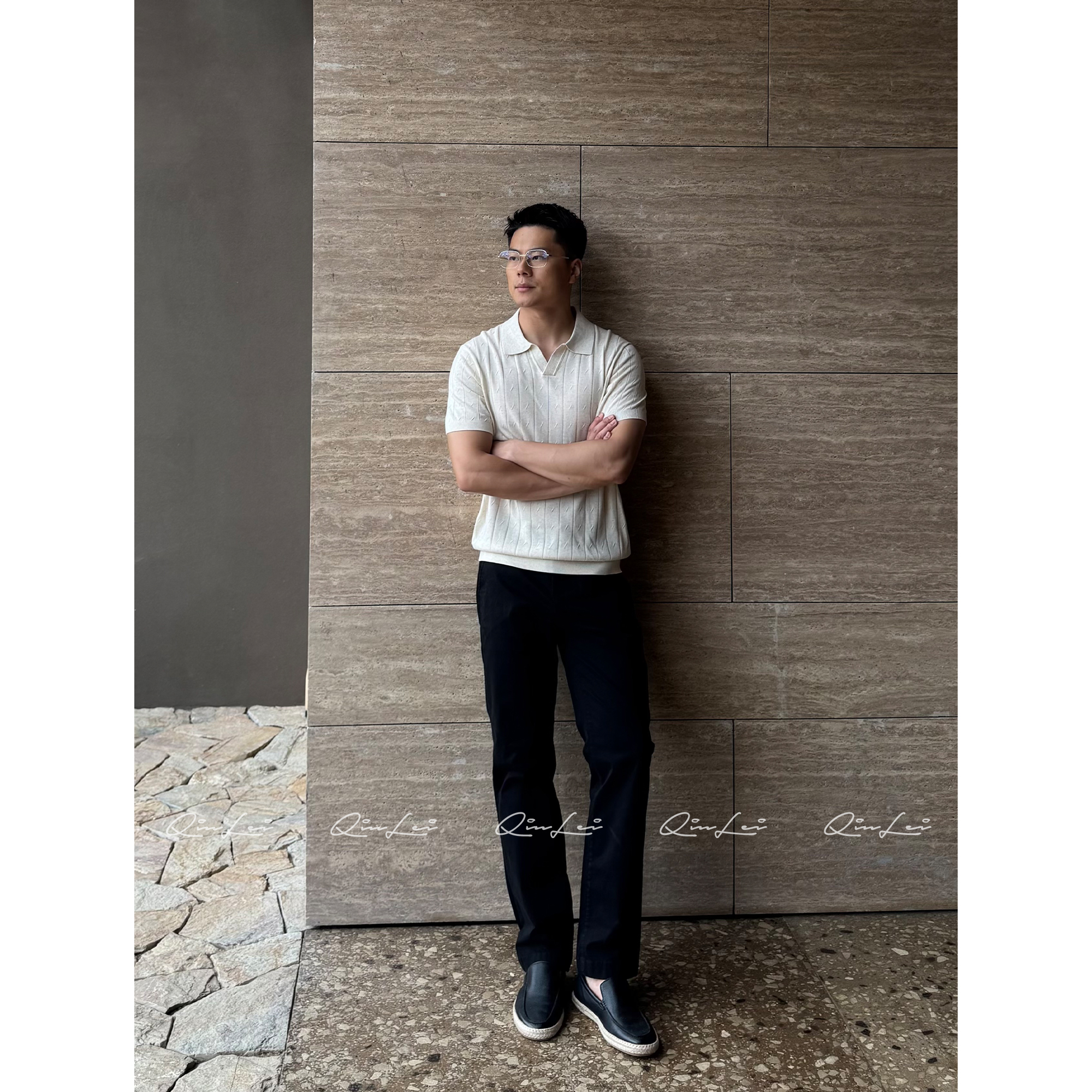 男装「Aesthetic」亚麻定纺莱赛尔短袖针织衫LL-ZSY1502 O2商品图4