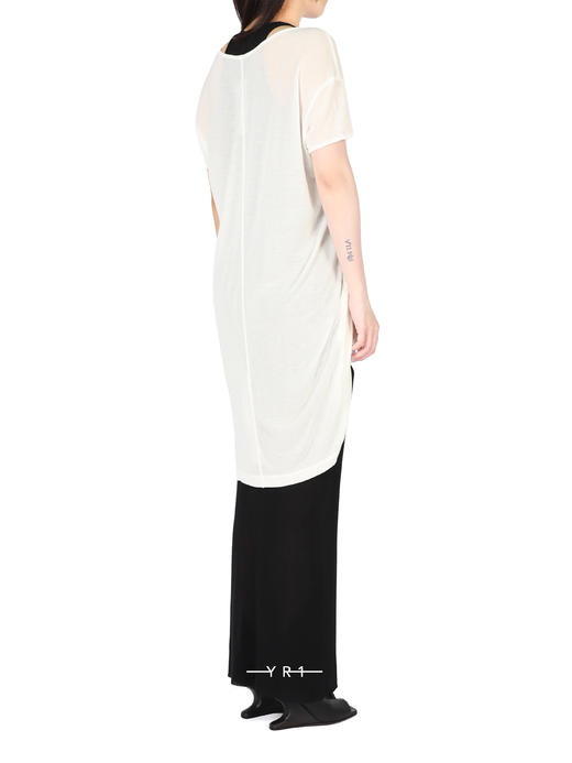 TEMPLE 白色丝绸针织T恤 商品图2