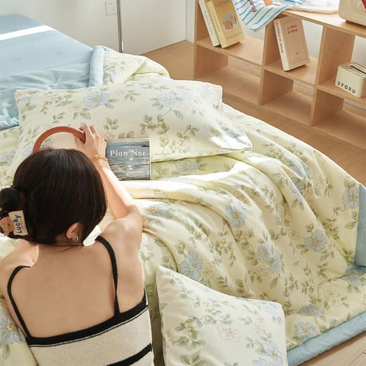 【清凉购特价199】雅鹿新疆长绒棉夏被150*200cm/200*230cm (兰香语调)仅被子 商品图9