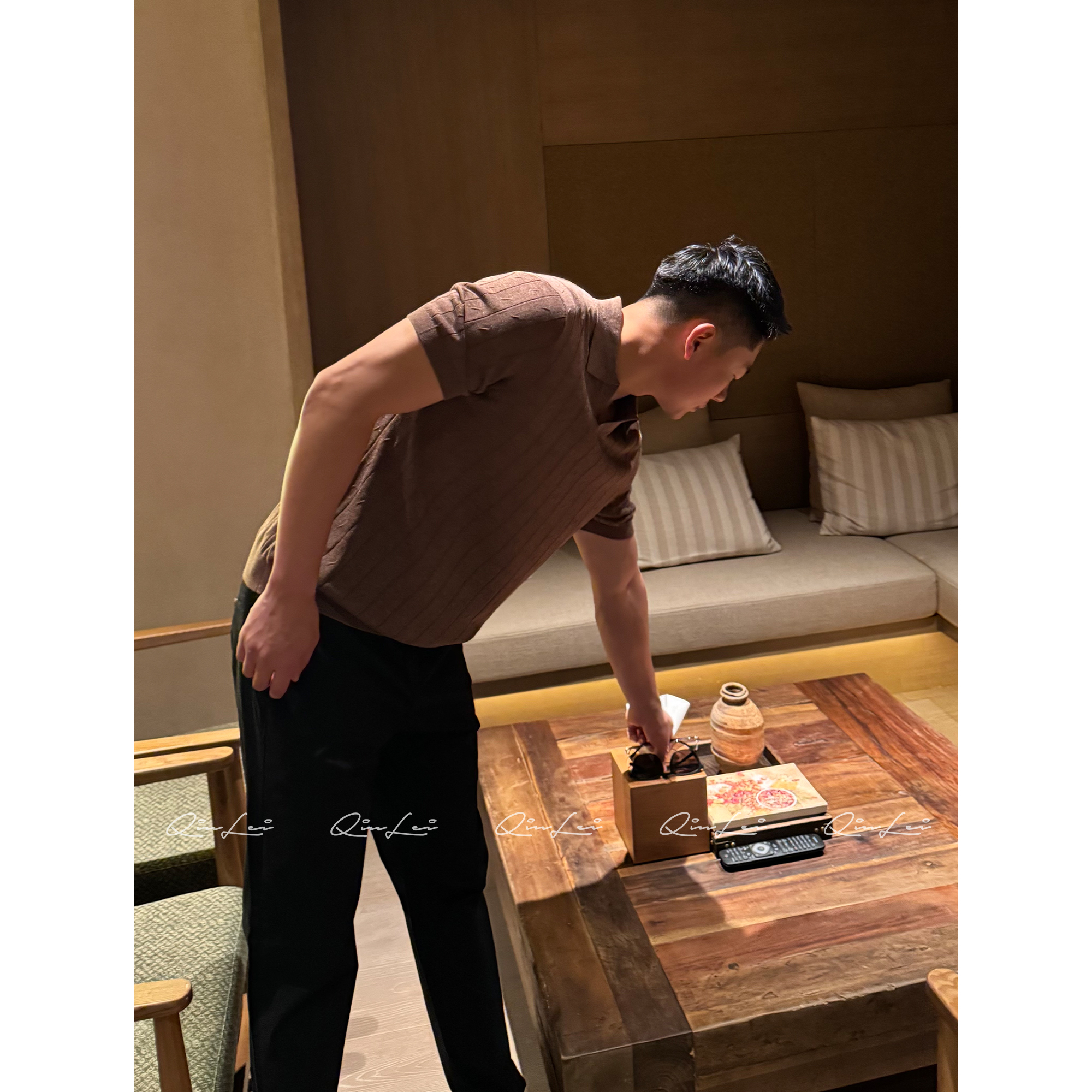 男装「Aesthetic」亚麻定纺莱赛尔短袖针织衫LL-ZSY1502 O2商品图3