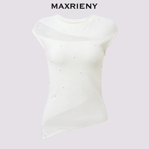 【商场同款】MAXRIENY法式修身不对称毛衫修身上衣25夏淡人穿搭(货号:MC86SW047) 商品图4