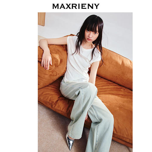 【商场同款】MAXRIENY法式修身不对称毛衫修身上衣25夏淡人穿搭(货号:MC86SW047) 商品图1