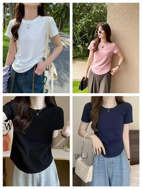 自营【特价T恤】王炸爆款～太喜欢啦！夏季短袖弧形下摆纯欲随意搭短袖T恤0 2330-喜出