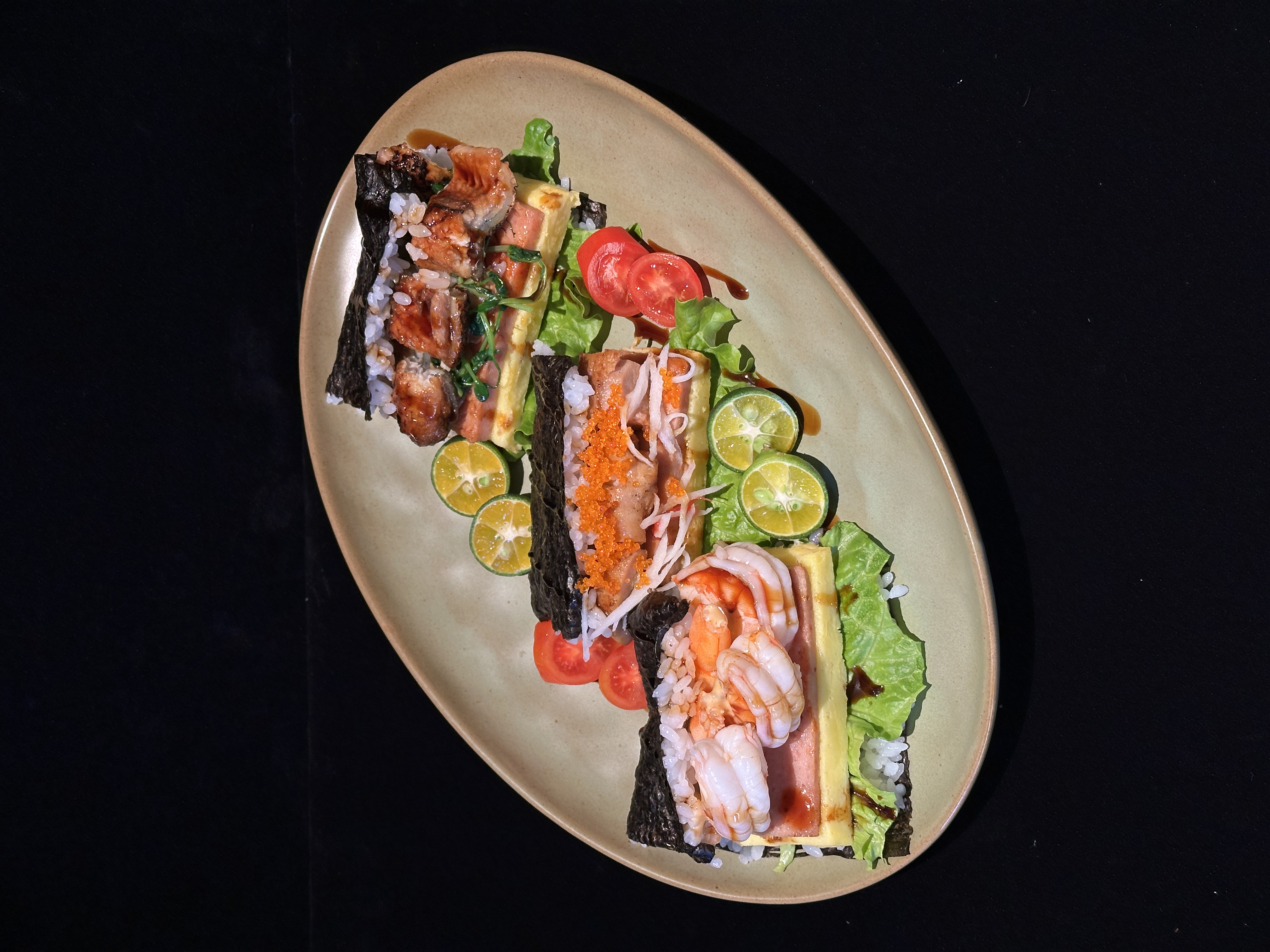 韩式手卷三拼（鳗鱼/鲜虾/鸡肉）