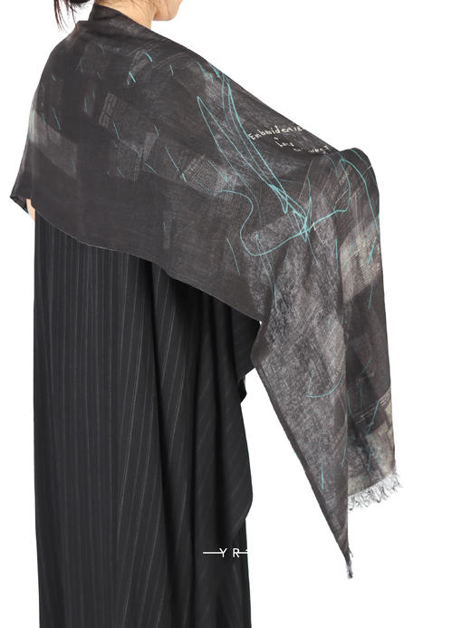 Y's | 暗格纹手绘印花长围巾 商品图4