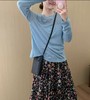 任选2件39.9元超高性价比！ 现货【特价T恤】微透春夏长袖百搭休闲圆领T恤0 6006-喜出 商品缩略图2