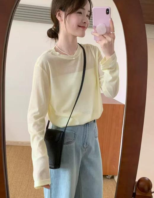 任选2件39.9元超高性价比！ 现货【特价T恤】微透春夏长袖百搭休闲圆领T恤0 6006-喜出 商品图1