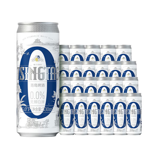 青岛啤酒 5°P无醇白啤 330ml/1听/6听/24听 商品图1